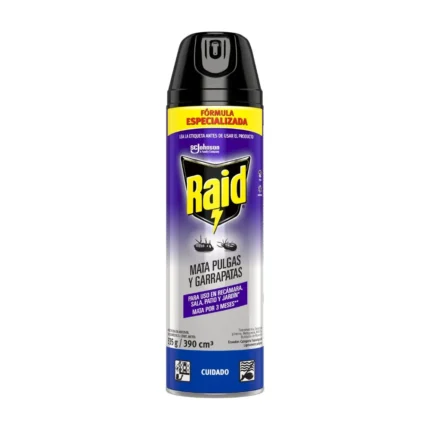 Insecticida Spray Raid Max Mata Pulgas y Garrapatas 390 ml