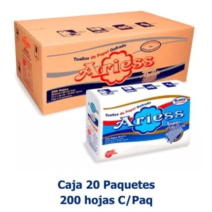 Papel Interfoliado Ariess 200 Hojas – Caja x 20 Paquetes