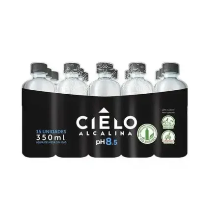 Agua Alcalina Sin Gas Cielo 350ml X 15 Und