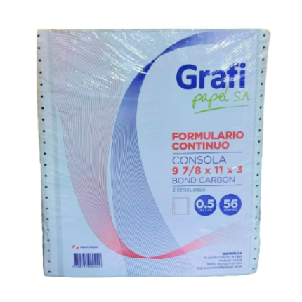 Formato Continuo Carbón 9 7/8 X 11 X 3 X 500 Hojas - Grafipapel